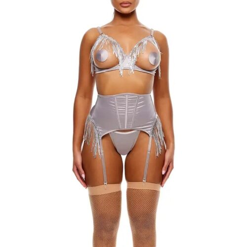 Peep Show Sequin Fringe Bra and Waist_front_1sil Peep Show